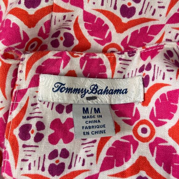 Tommy Bahama Dress Womens Medium Linen Shift Resort Cruise Preppy Tropical Boho - Picture 3 of 11